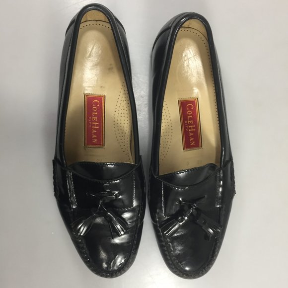 Cole Haan City Mens 12D Black Patent Leather Tassel Loafers 3506 main image 5
